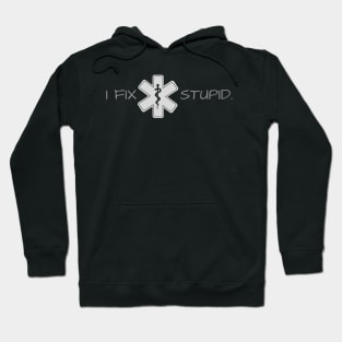 I fix stupid design with star of life and caduceus for Paramedics Hoodie